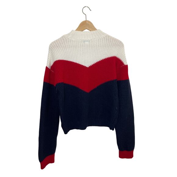 Ten Sixty Sherman Chevron Stripe Colorblock High-Neck Sweater - Picture 2 of 16